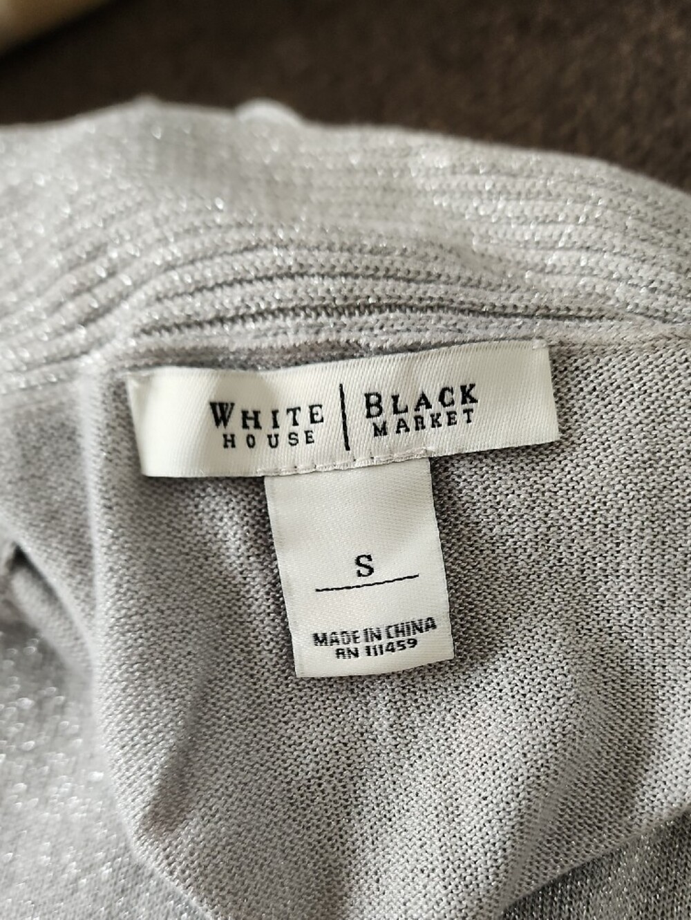 White House Black Market Light Gray V-Neck Tunic - Picture 5 of 5